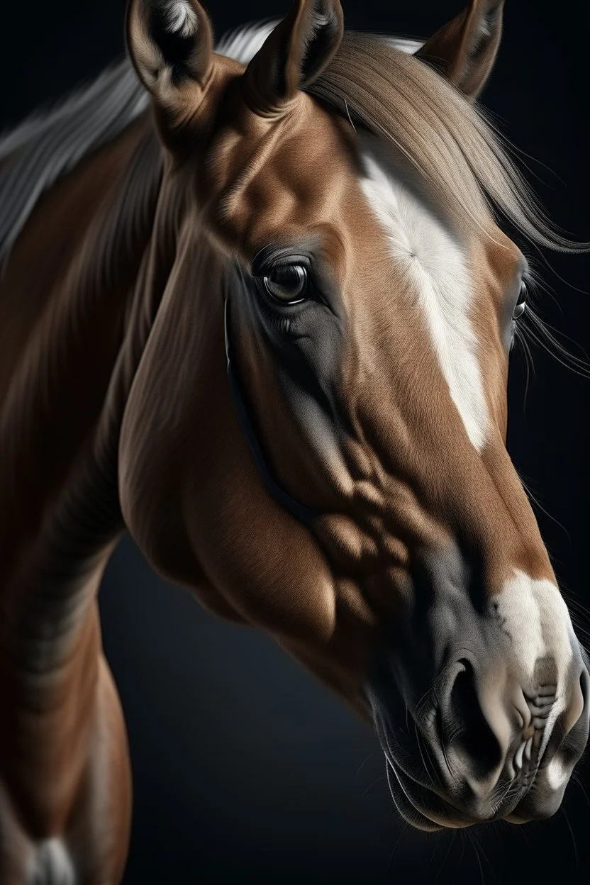 Horse with photo realistic eyes