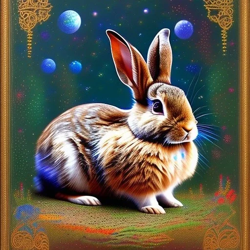 rabbit with blue third aye, aboriginal, dot painting, indiginous, dot, mud, dream-time, abstract, dots, natural pigment, extremely sharp detail, finely tuned detail, ultra high definition, 8 k, unreal engine 5, ultra sharp focus, art germ and Paul Lewin and Kehinde Wiley