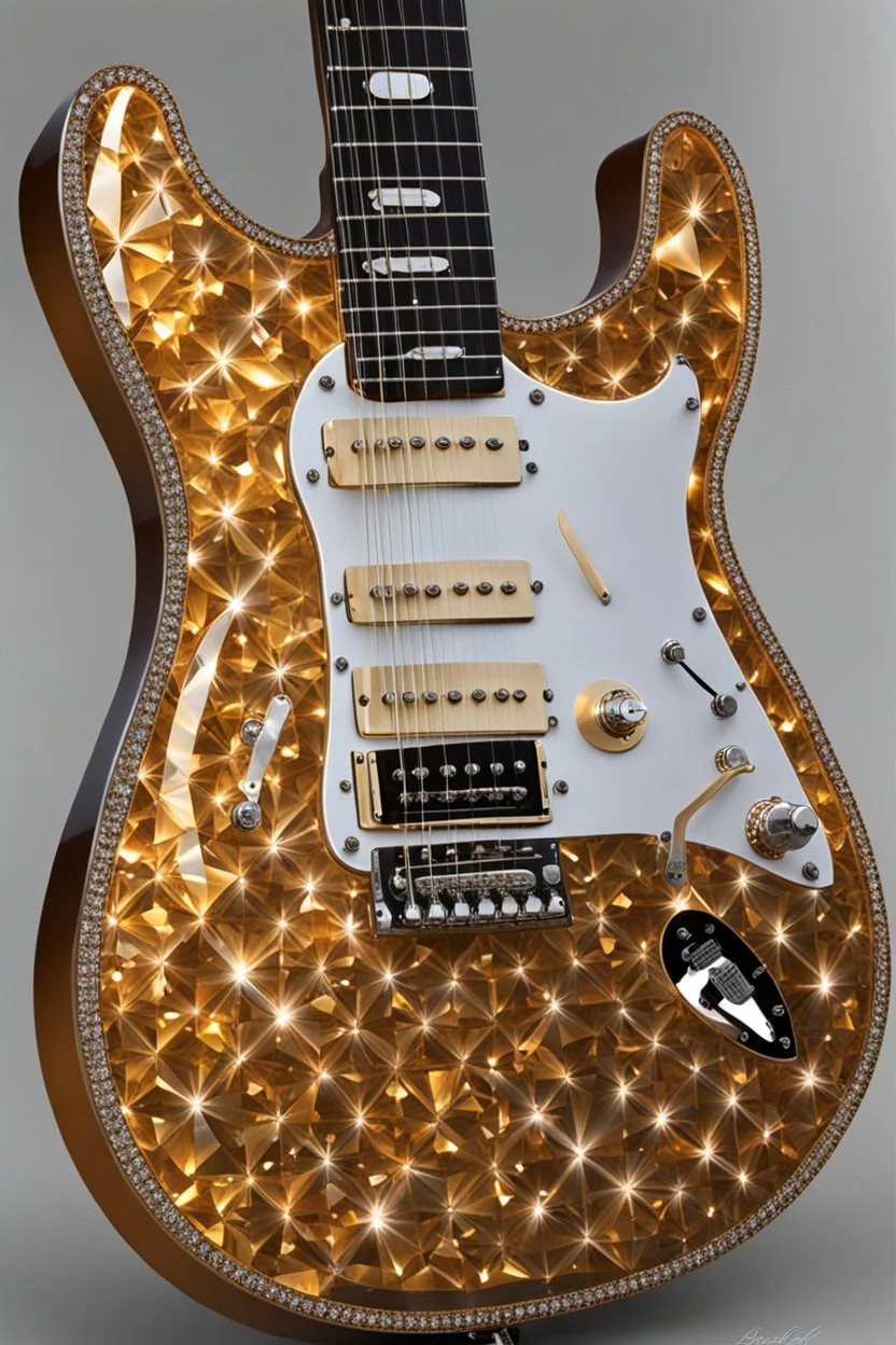 Electric Guitar made of luxury Cyristal diamonds