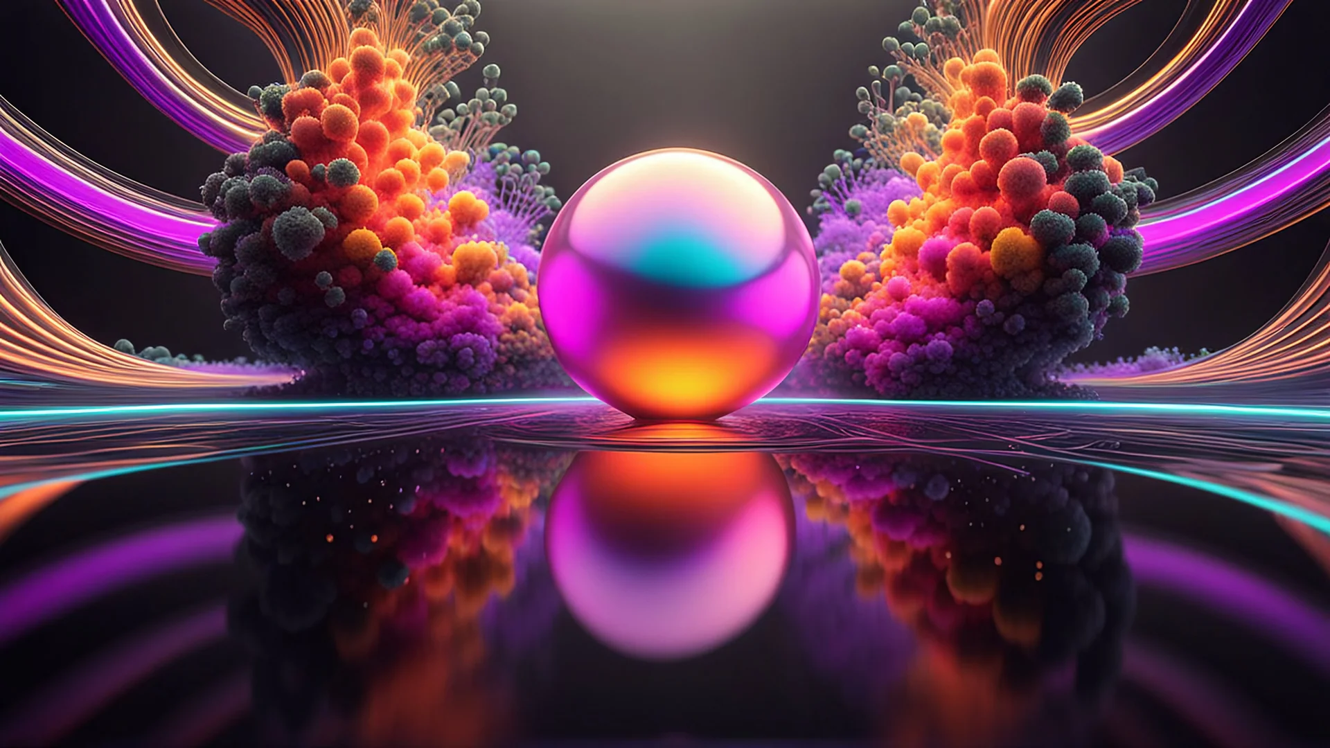 3D-rendered organics form, futuristic, fantasy, nuclear, geometrical shape, single colorful objects, fractal, abstract, scientific, black background, octane render, 8k post-production, artstation: award-winning: atmospheric: commanding: fantastical: clarity: 16k: ultra quality: striking: brilliance: liquid medium: stunning colors: amazing depth; lens: f/8, 28mm