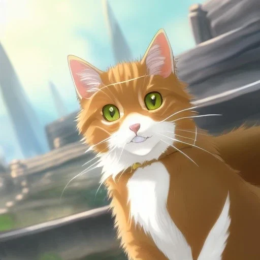 tabby cat animal, anime, ultra-detailed, white background, HD design by makoto shinkai, Granblue Fantasy