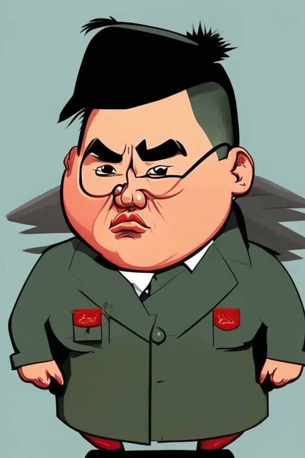 Kim Jong UnSupreme Leader of North Korea cartoon 2d