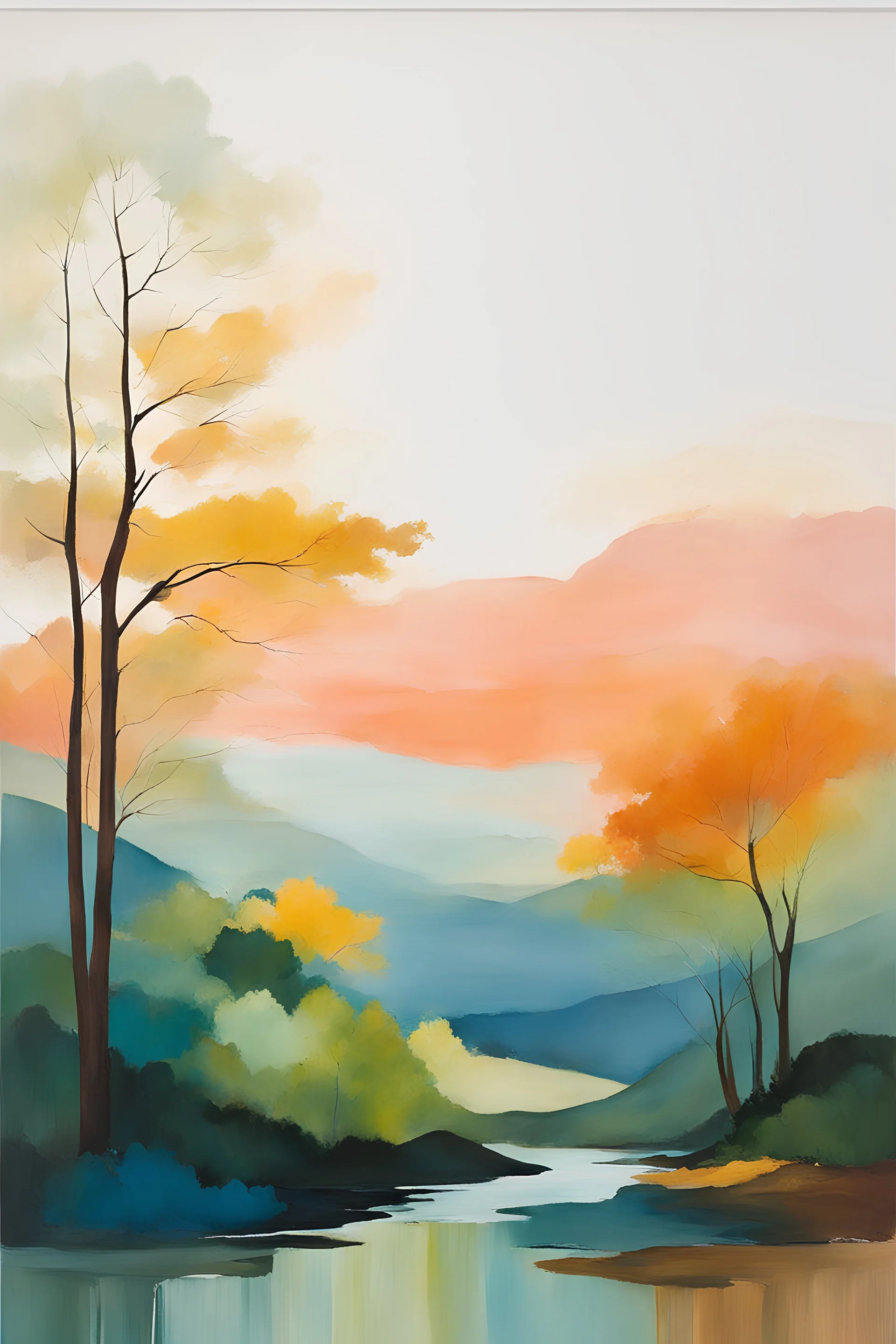 Nature's Palette" - Use a limited color palette inspired by nature's hues to create a minimalist painting that conveys a sense of environmental awareness and connection.