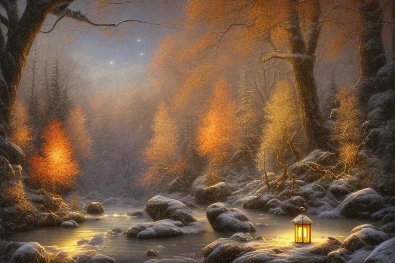 RIVER ROCK MOUNTAIN WINTER LANTERN AUTUM