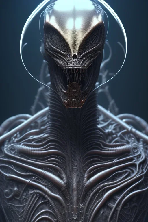 alien, head, weapons, blood, 8k, finely detailed, photo realistic, HR Giger style