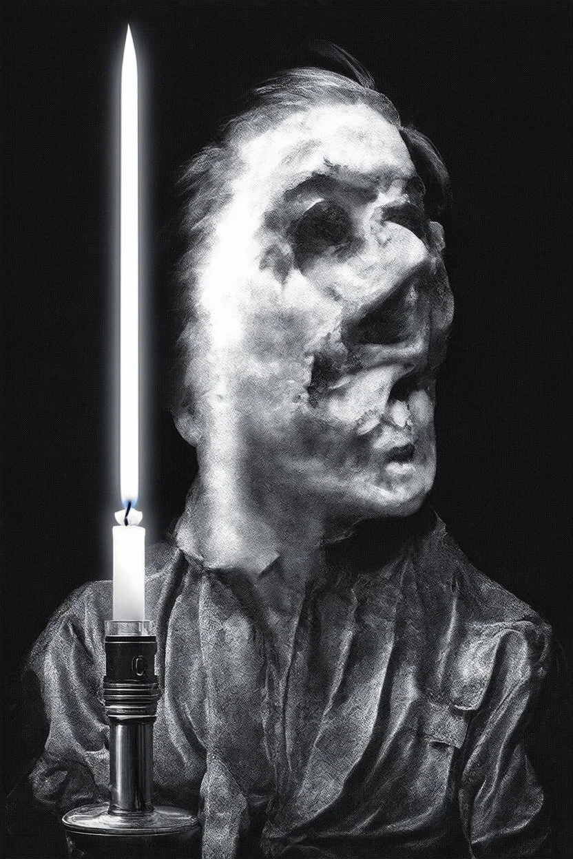 face melting light saber candle chart pixels INFINATE MONEY GLITCH in the style of surrealism black and white