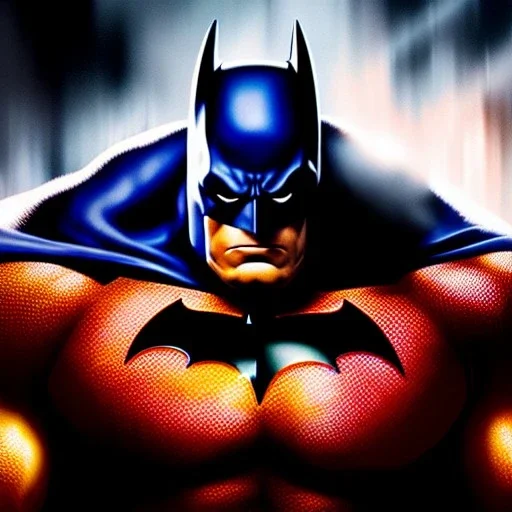 Ultra detailed fullbody Portrait in oil on canvas of Batman merges with REd Hulk ,intense stare,extremely detailed digital painting, extremely detailed face,crystal clear Big eyes, mystical colors ,perfectly centered image, perfect composition, rim light, beautiful lighting,masterpiece,8k, stunning scene, raytracing, anatomically correct, in the style of robert e howard and Ken Kelley and Ohrai Noriyoshi and Simon Bisley and tomzj1