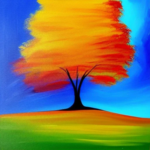 landscape tree painting abstract