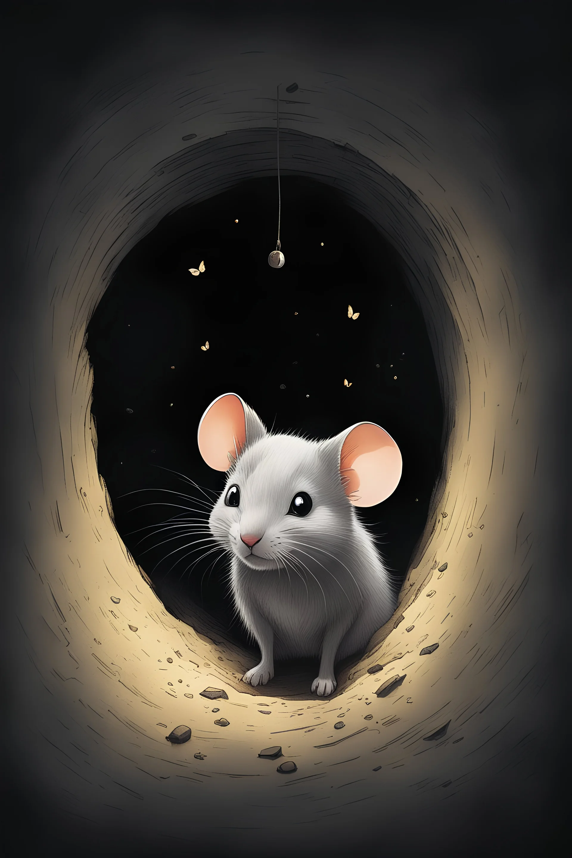 The story begins with a mouse, a tiny creature trapped inside a hole, its heart pounding with a mixture of dread and anticipation. Outside, a giant cat lurks, its eyes glinting with an insidious hunger. The mouse can hear the low rumble of its growls, a chilling reminder of the imminent danger. Fear permeates the air, thickening with every passing moment. As the mouse peeks out from its sanctuary, it catches a glimpse of the monstrous feline, its massive paws ready to pounce. Every instinct scre