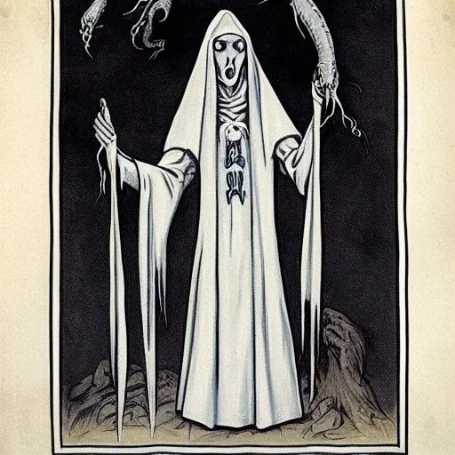 Cthulhu with white skin as a Russian Orthodox nosferatu vampire