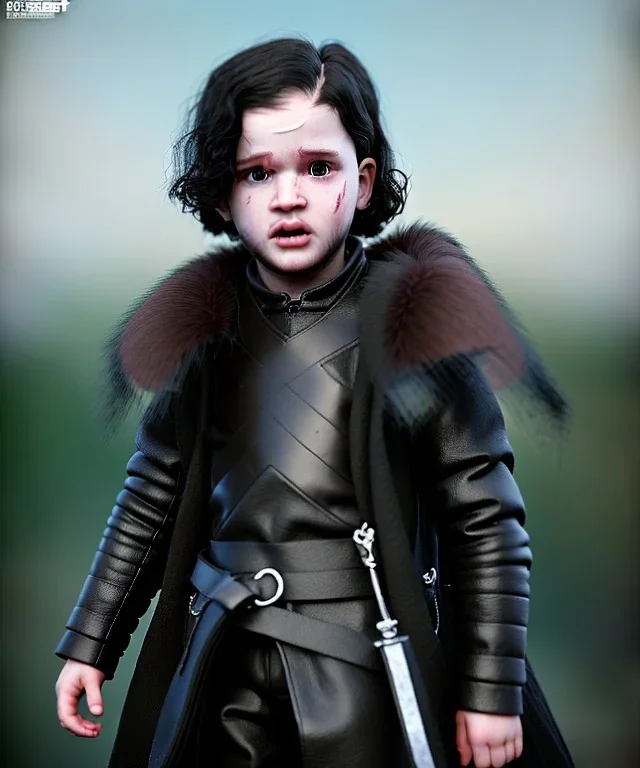 Jon snow toddler, full body, angry, dragon, dramatic lighting, hyper realistic