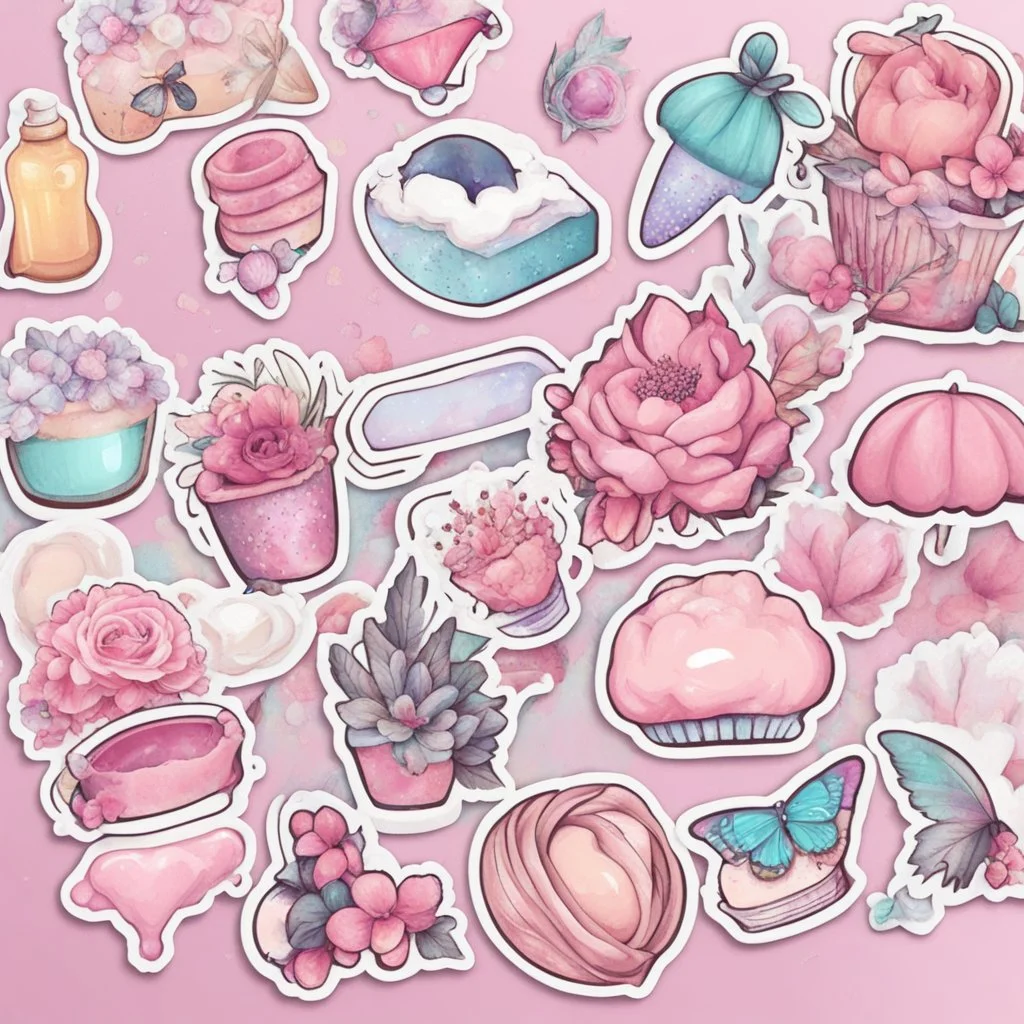 aesthetic girly stickers template