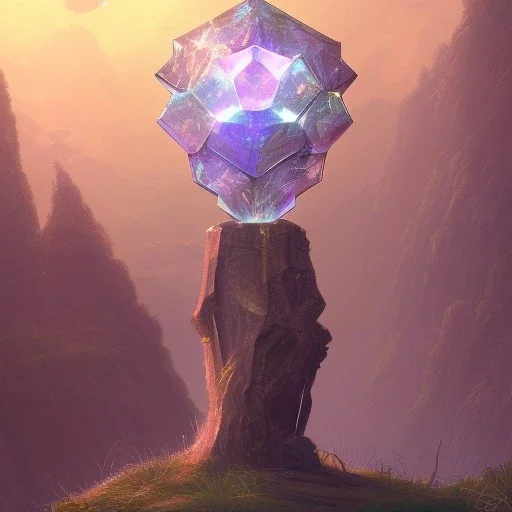 stylized resurection crystal altar for game concept art