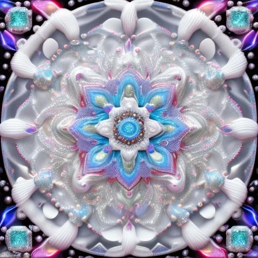 ultra detailed wallpaper with a lot of very tiny epic fantasy ice flowers and a lot of very tiny semi transparent white snowflakes and a square white center, majestic, intricate, masterpiece, insanely detailed, 4k resolution, cinematic smooth, intricate details , soft smooth lighting, vivid pastel colors, iridescent accents