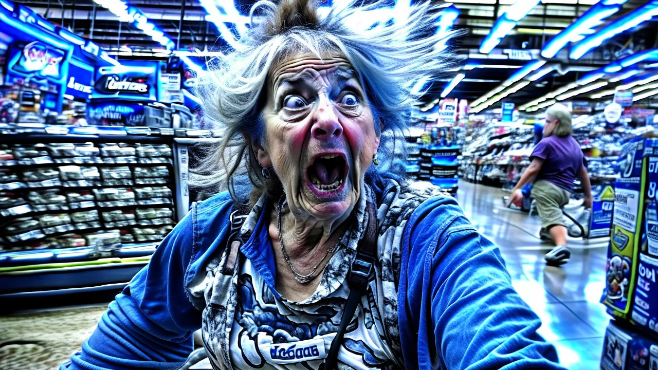 psycho lady shopping at lowes store