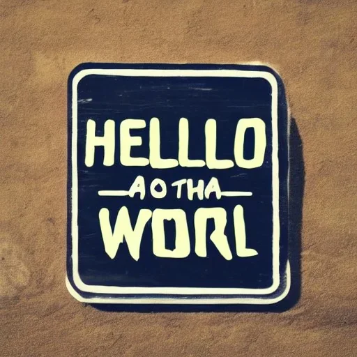 A sign that says 'Hello World'.