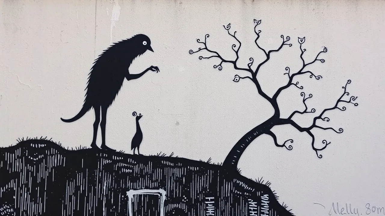 Graffiti. Wall art. Edward Gorey