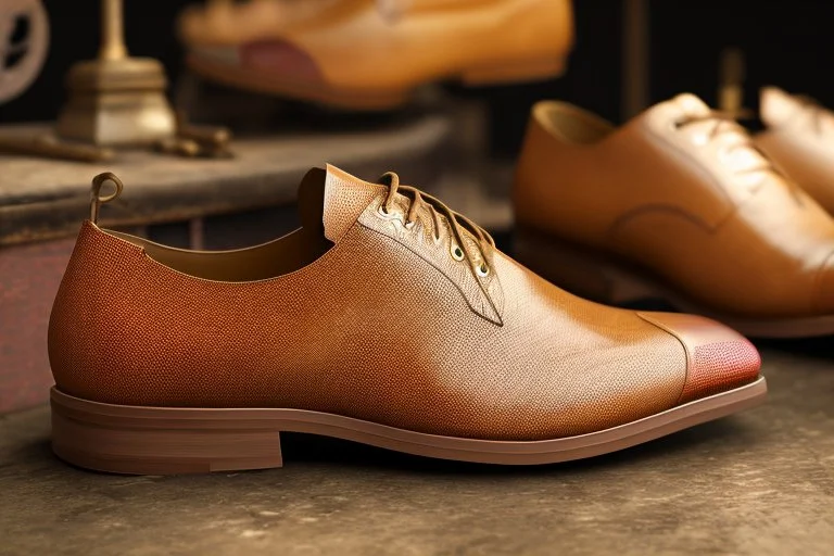 mediaeval cobbler making shoes in his workshop, 8k, RTX, realistic, 3D, intricate details