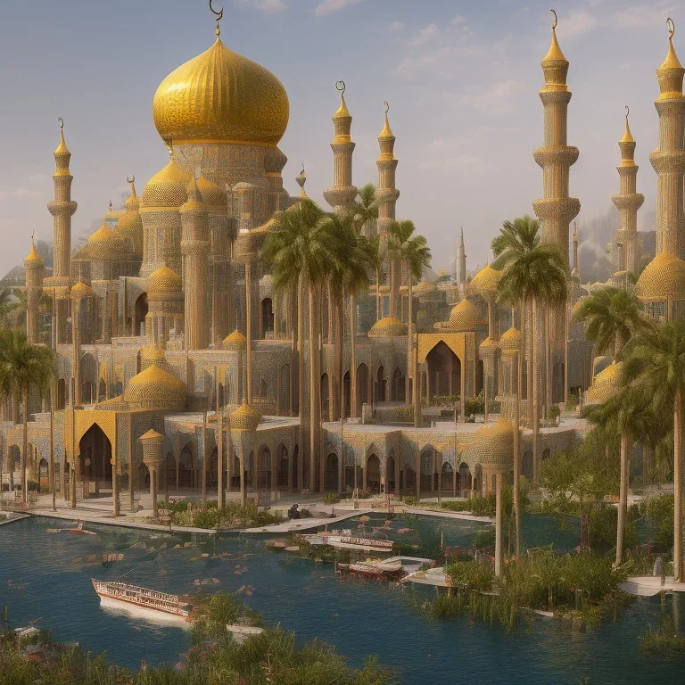 Paradise, a mosque on the river, a future city, Quran, and cinematic license.