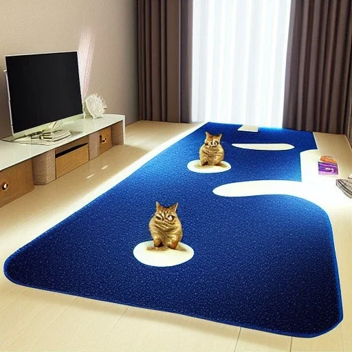 Carpet tunnel man in tv sky cat