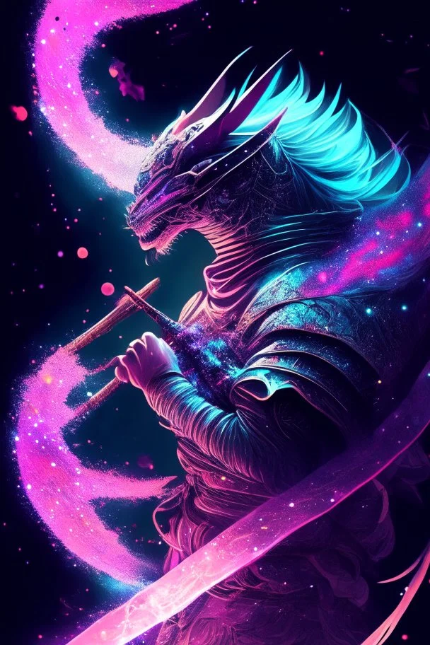 Fierce Magical dragon in space