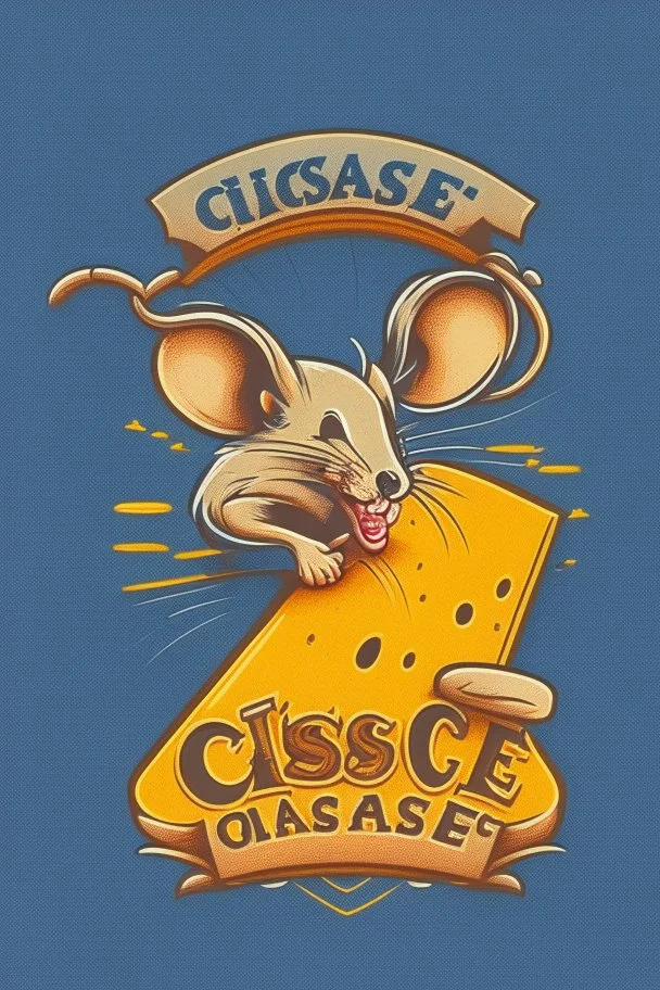 Mouse stealing cheese logo design