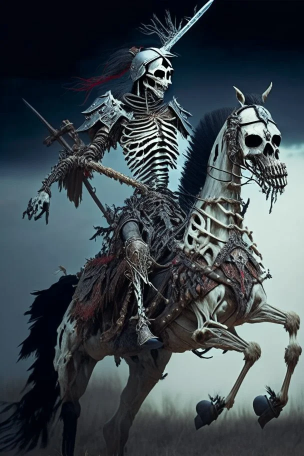 armored skeleton wild hunt warrior on horse