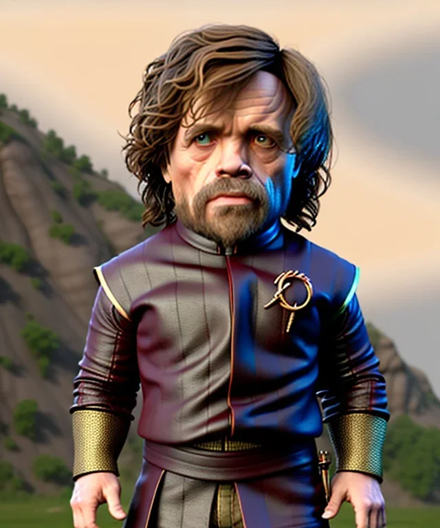 Tyrion Lannister toddler, full body, soft skin, dramatic lighting, hyper realistic