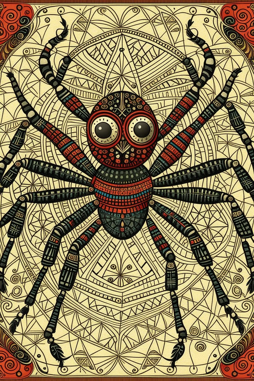 West African Folk Art Spider illustration