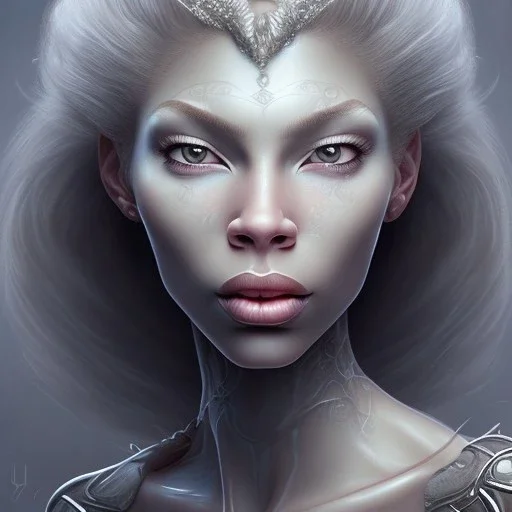 albino michaela coel blonde statuesque woman, narrow nose icelandic, big lips by gerald brom luis royo