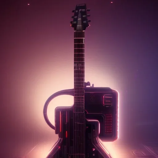 Cyberpunk GUITAR, hyper realistic