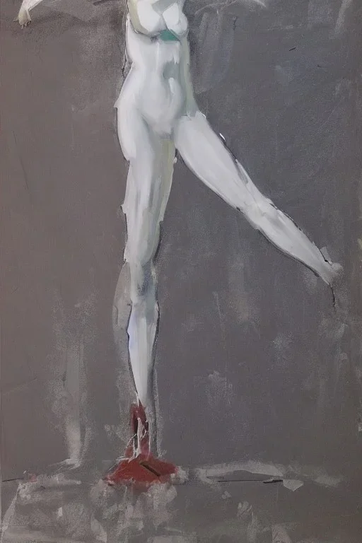 Full body portrait, painting, medium shot lady volumetric cement