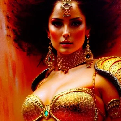 Drawing of beautiful face,'beautiful,Busty fit 'SEALgirl',intense stare, ancient skintight armor, balanciaga fashion clothe painting by gaston bussiere, greg rutkowski, yoji shinkawa, yoshitaka amano, tsutomu nihei, donato giancola, tim hildebrandt Oil on canvas, cinematic composition, extreme detail,fit full head inside picture,16k