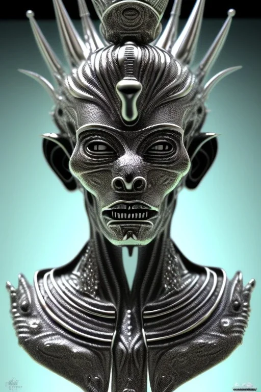 Silver alien, head, wicked, black eyes, blood, 8k, finely detailed, photo realistic, Anunnaki black male African Egyptian alien, cracks in the voodoo head, wicked,Asian turquoise eyes, crown, Elephant, 8k, finely detailed, photo realistic, tiger turquoise skull head gold dragon space alien sun skeleton gold gorilla silver crown silver eyes