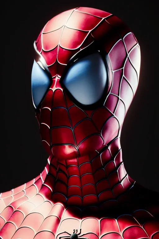 a vibrant ultraclear sideview waist up portrait of the spiderman ,steampunk, ethereal ,dark sorrow