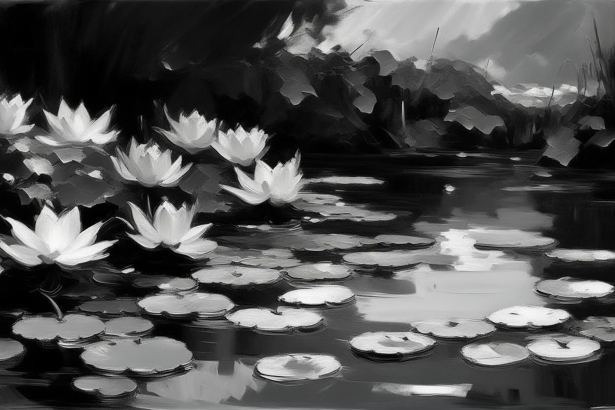 elvis pressley style of monet simple black and white