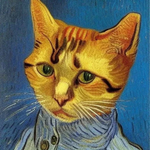 Portrait of a cat by Van Gogh