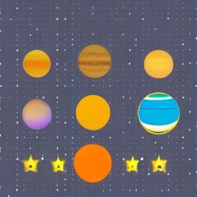 solar system with stars in background aesthetic