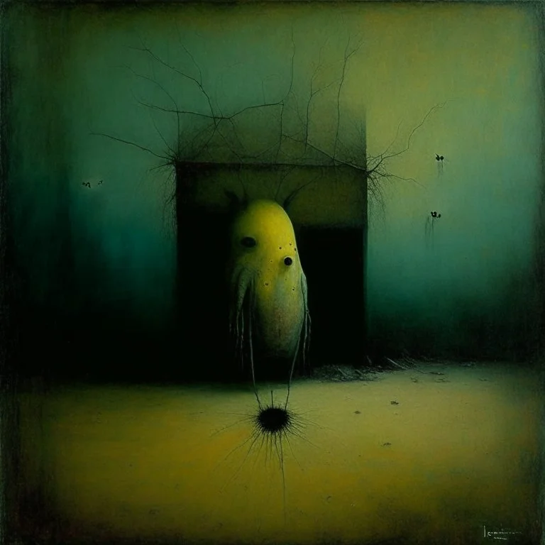 hiding our mistakes behind the shades of reality, Style by Duy Huynh and Joan Miro and Joel-Peter Witkin, birth of a nightmare, abstract surreal masterpiece, uncanny, lurking malignancy, sharp focus, smooth, taps into the imagery of Zdzislaw Beksinski, shock value, dynamic composition