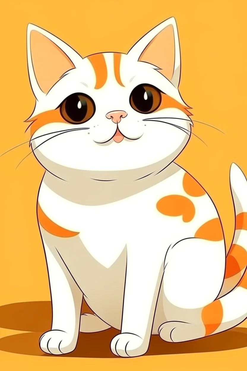 Cartoon orange white cat