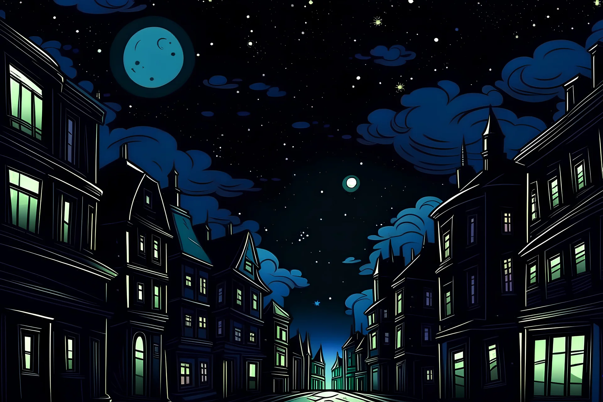 night comic book background