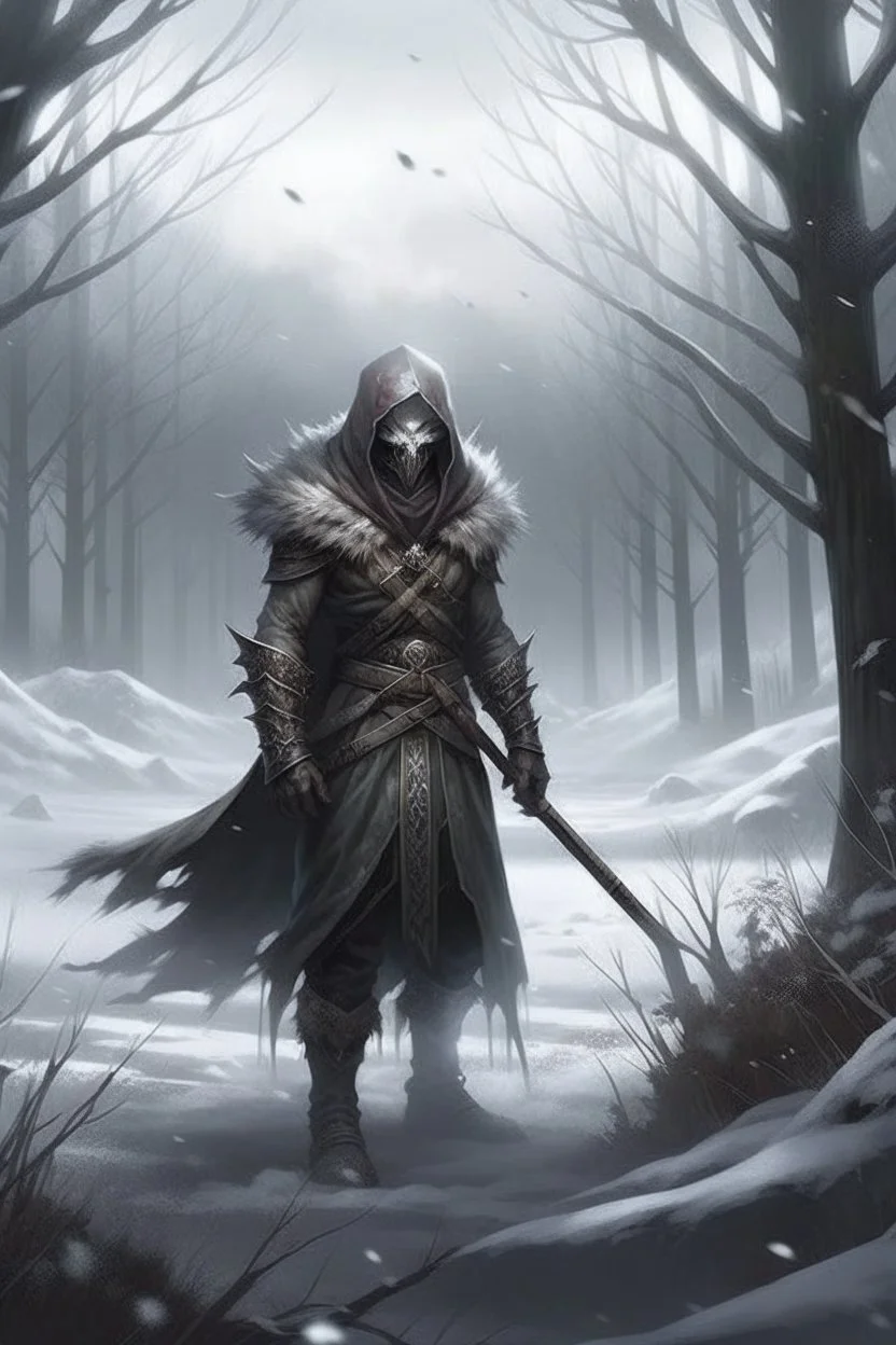winter landscape, with a (((emaciated:1.5))) (((desiccated:1.5))) male warlock with pallid white skin, dressed in furs and (((leather armour:1.4))) once attractive, he is a (((necromancer:1.2))), a undying, reborn, he is (((skinny:1.7))) and (((slim:1.6))) dressed in a robes and a cloak, his face has an unearthly beauty, his clothes are torn and tattered, flapping in the wind, (((musclular:1.5))), (((undead:1.6))), striding through fire