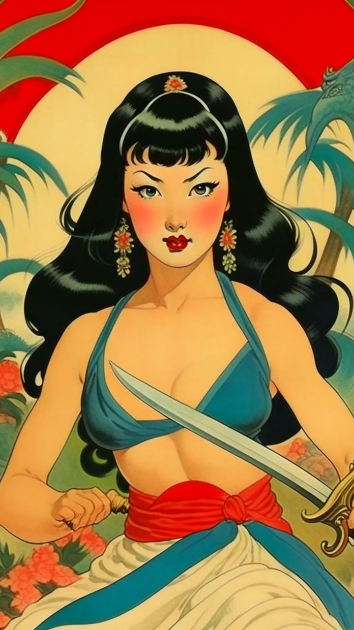 Betty page art from japanese style 1900 movie