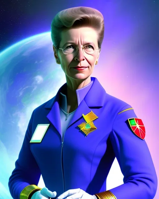 A portrait of a great female scientist from the future