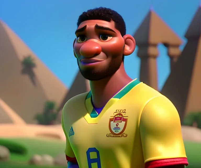  the Egyptian soccer player Shikabala as a child ,baby face, the most beauiful portrait , vintage pixar