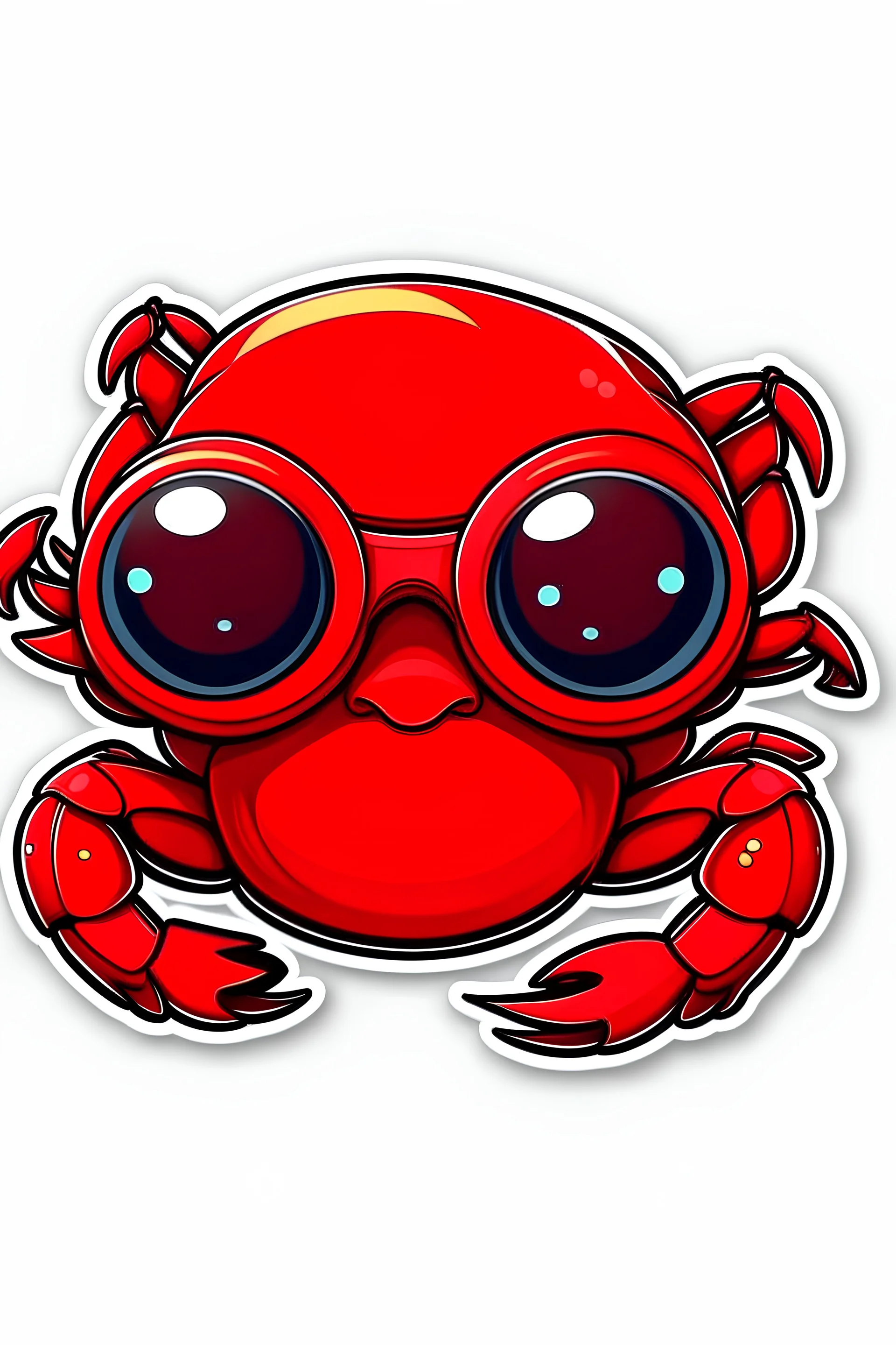 cool red crab with goggles stickers