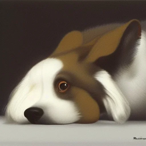 Portrait of a gray and white dog by Ralph Mcquarrie