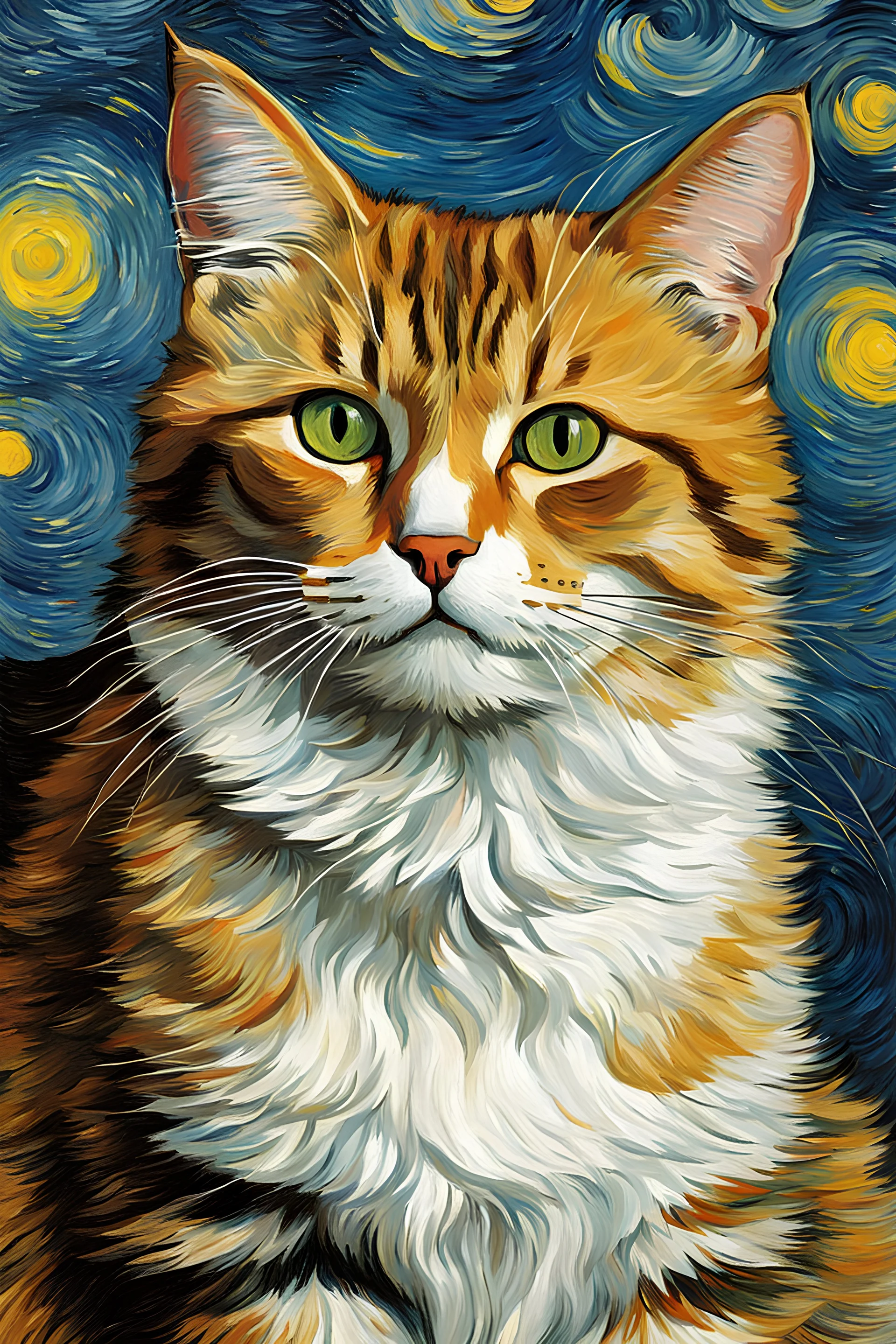 Portrait of a cat by Van Gogh