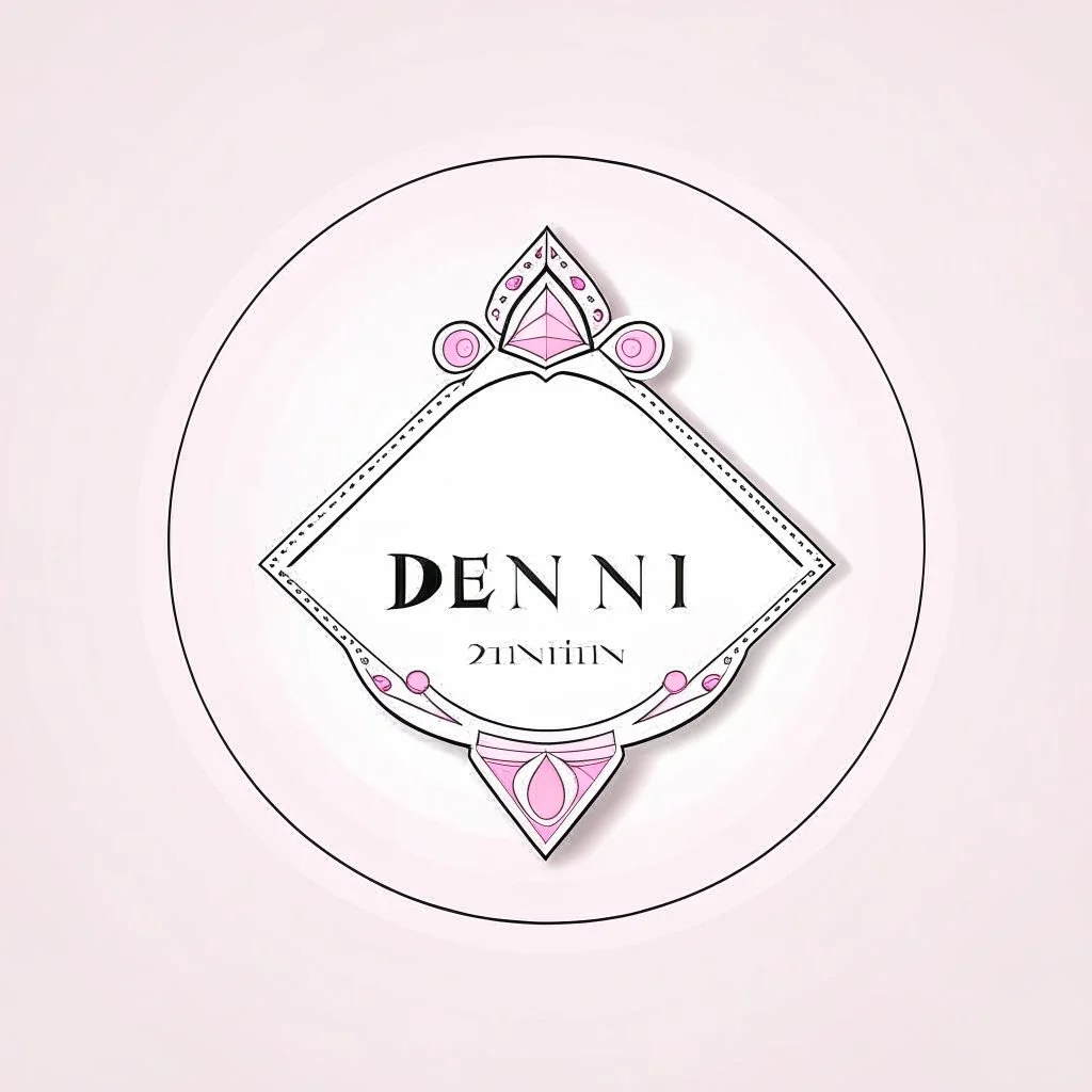 Create a logo for Deniz, a boutique of diamond-inspired dresses, Baby Pink