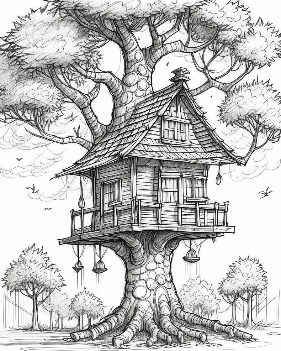 dibujo casa con forma de arbol